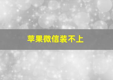 苹果微信装不上