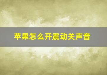 苹果怎么开震动关声音