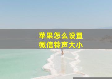 苹果怎么设置微信铃声大小