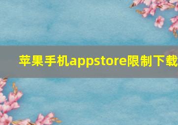 苹果手机appstore限制下载