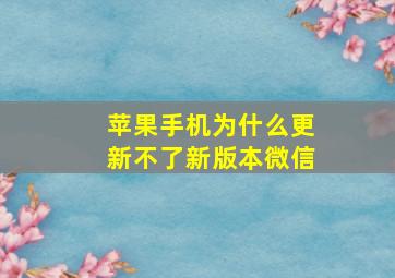 苹果手机为什么更新不了新版本微信