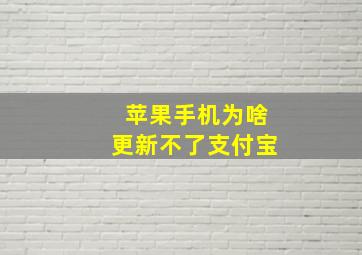 苹果手机为啥更新不了支付宝