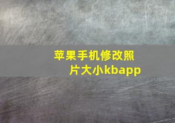 苹果手机修改照片大小kbapp