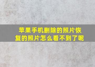 苹果手机删除的照片恢复的照片怎么看不到了呢