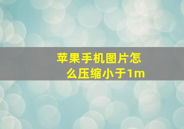 苹果手机图片怎么压缩小于1m