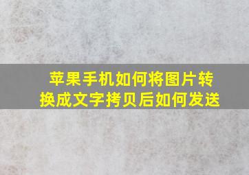 苹果手机如何将图片转换成文字拷贝后如何发送