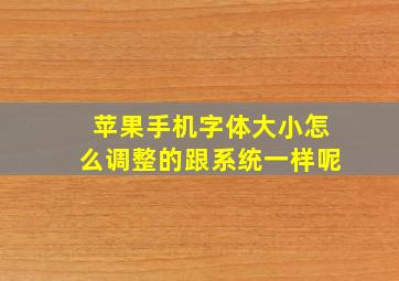 苹果手机字体大小怎么调整的跟系统一样呢