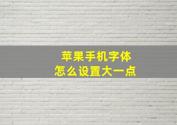 苹果手机字体怎么设置大一点