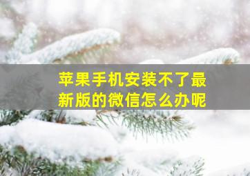 苹果手机安装不了最新版的微信怎么办呢