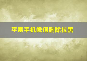 苹果手机微信删除拉黑