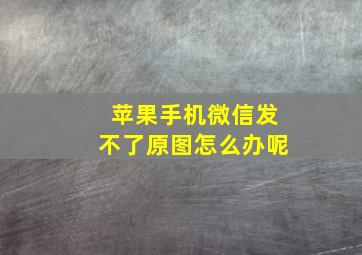 苹果手机微信发不了原图怎么办呢