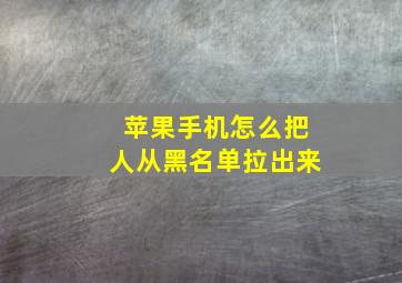 苹果手机怎么把人从黑名单拉出来