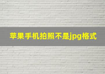 苹果手机拍照不是jpg格式