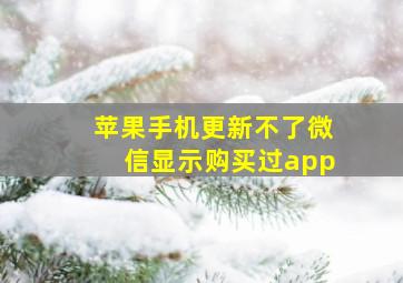 苹果手机更新不了微信显示购买过app