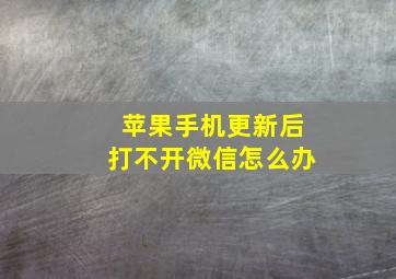 苹果手机更新后打不开微信怎么办