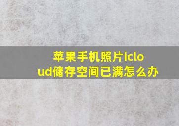 苹果手机照片icloud储存空间已满怎么办