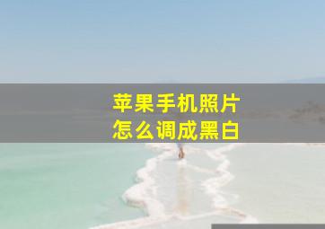 苹果手机照片怎么调成黑白