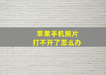 苹果手机照片打不开了怎么办