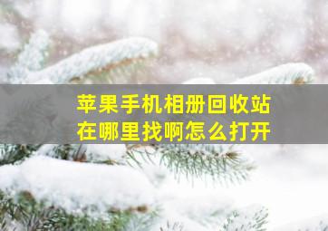 苹果手机相册回收站在哪里找啊怎么打开