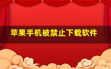 苹果手机被禁止下载软件