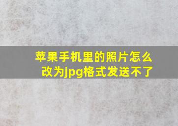 苹果手机里的照片怎么改为jpg格式发送不了