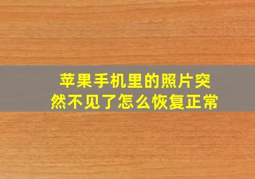 苹果手机里的照片突然不见了怎么恢复正常