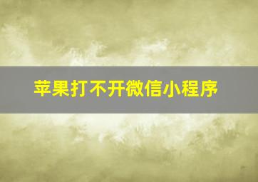 苹果打不开微信小程序