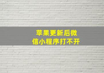 苹果更新后微信小程序打不开