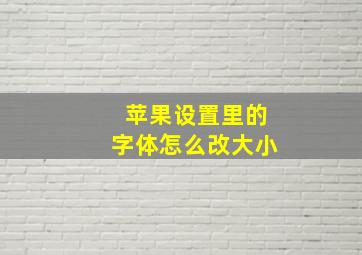 苹果设置里的字体怎么改大小