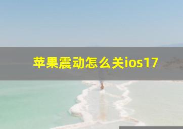 苹果震动怎么关ios17