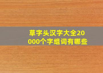 草字头汉字大全20000个字组词有哪些