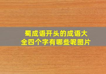 蜀成语开头的成语大全四个字有哪些呢图片