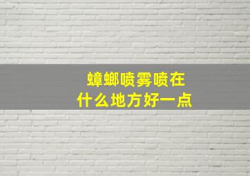 蟑螂喷雾喷在什么地方好一点