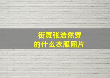 街舞张浩然穿的什么衣服图片