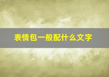 表情包一般配什么文字