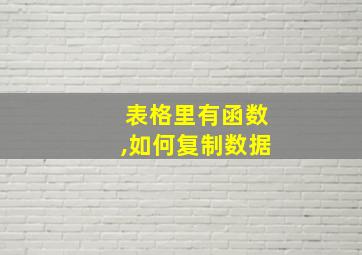 表格里有函数,如何复制数据