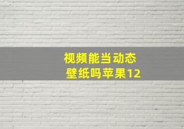 视频能当动态壁纸吗苹果12