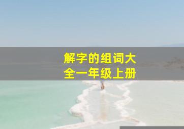 解字的组词大全一年级上册