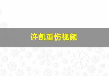 许凯重伤视频