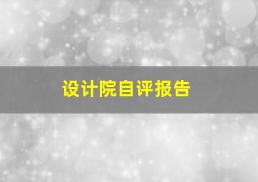 设计院自评报告