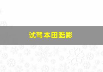 试驾本田晧影