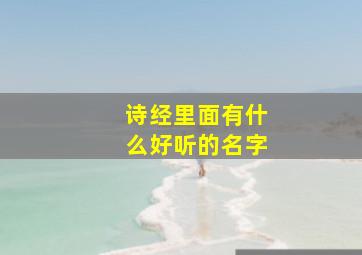 诗经里面有什么好听的名字