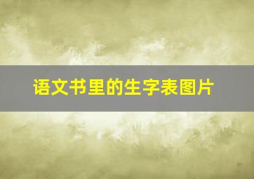 语文书里的生字表图片