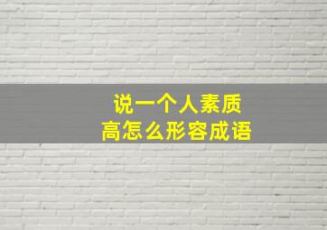 说一个人素质高怎么形容成语