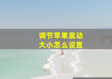 调节苹果震动大小怎么设置