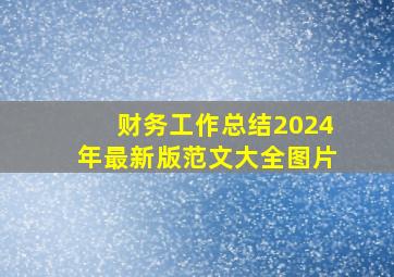 财务工作总结2024年最新版范文大全图片