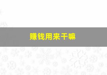 赚钱用来干嘛