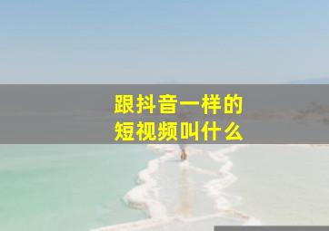 跟抖音一样的短视频叫什么