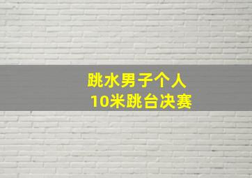 跳水男子个人10米跳台决赛