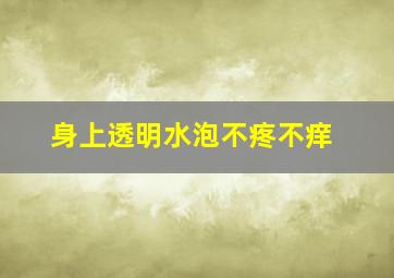 身上透明水泡不疼不痒